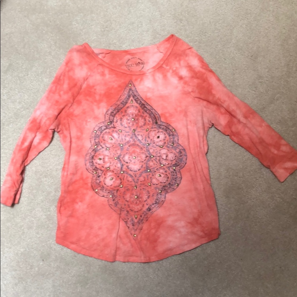 Lucky brand three quarter sleeve graphic tee